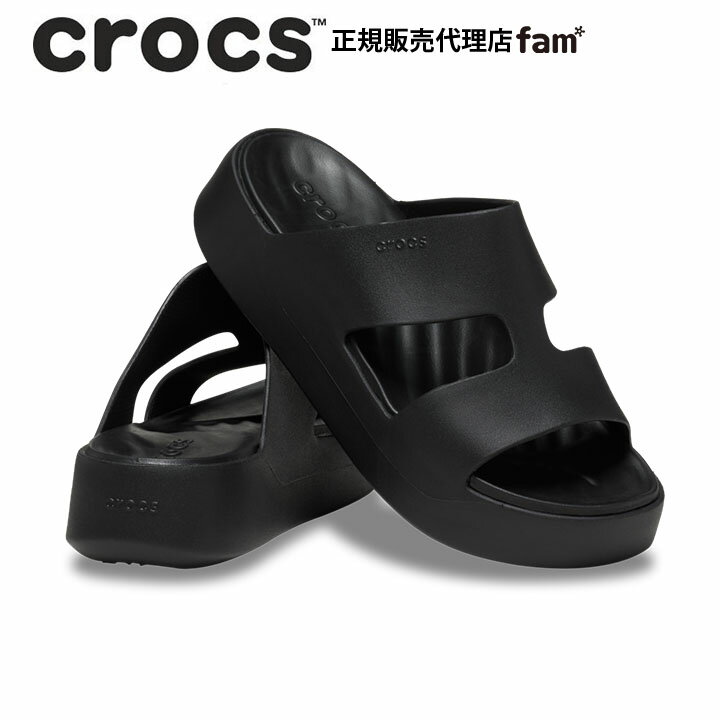 クロックス crocsGetaway Platform H-Strap/ゲッタウェイ プラットフォーム H ストラップ/ブラック｜☆