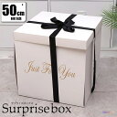 サプライズボックス 誕生日 箱 プレゼント ボックス 大きい【 50 × 50cm 白 】ドッキリ 巨大 おもしろ バースデー 飾り付け パーティーグッズ シンプル 部屋