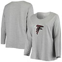 NFL ファルコンズ 長袖 Tシャツ Fanatics（ファナティクス） レディース ヘザーグレイ (Women's Plus Primary Logo LS Tee)