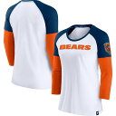 Let everyone know you're a tried and true Chicago Bears fan by wearing this Fanatics Branded Durable T-shirt. It offers a scoop neck and striking Chicago Bears graphics to elevate your game day look. Plus, the roomy raglan sleeves provide ease of movement while the soft fabric keeps you comfy all day long.Material: 50% Cotton/50% PolyesterImportedOfficially licensedScreen print graphicsSide split hemBrand: Fanatics Branded3/4 Length sleeveMachine wash, tumble dry lowRaglan sleeves