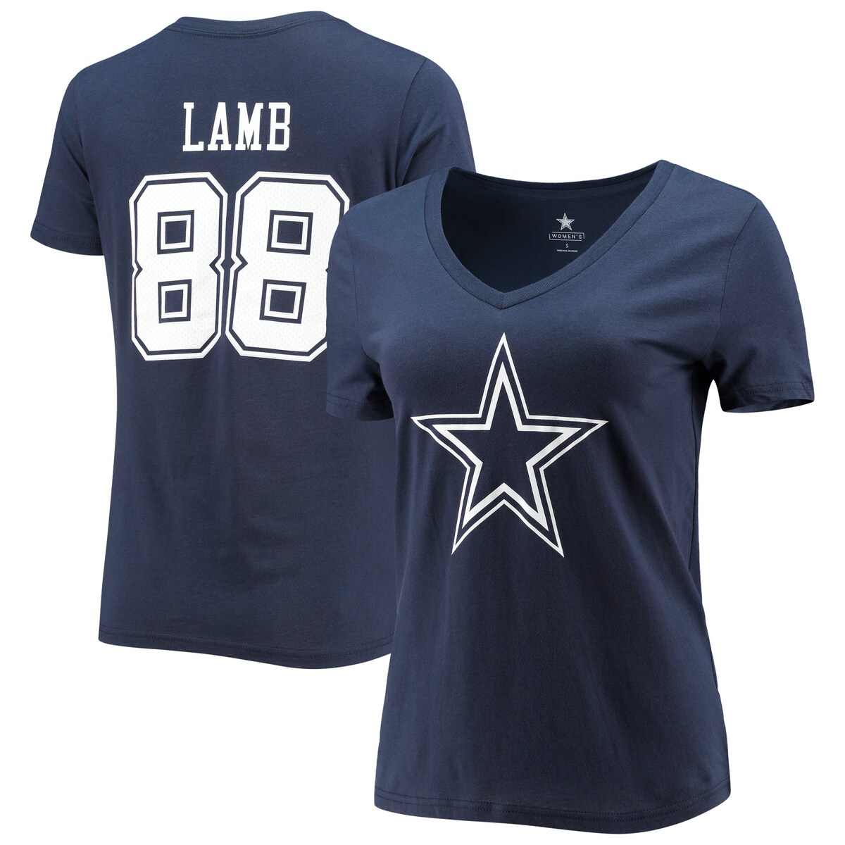 【公式グッズ】NFL カウボーイズ シーディー・ラム Tシャツ Fanatics/ファナティクス レディース ネイビー (Women's Player Icon N&N SST)