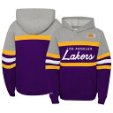 【公式グッズ】NBA レイカーズ プルオーバー パーカー Mitchell & Ness(ミッチェル&ネス) キッズ ヘザーグレイ (Youth OST M&N HWC Head Coach PO Hoodie)