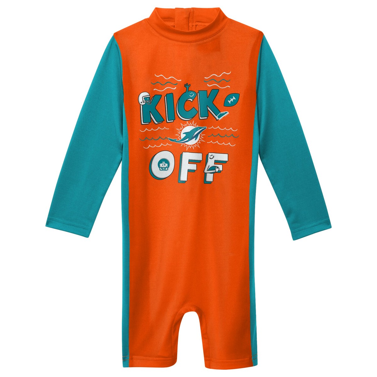 【公式グッズ】NFL ドルフィンズ 水着 Outerstuff トドラー・幼児サイズ オレンジ (23 Toddler Wave Ru..