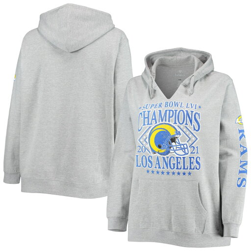 【公式グッズ】NFL ラムズ プルオーバー パーカー Fanatics(ファナティクス) レディース ヘザーグレイ (22 Women's Plus SB Champs Favorite Retro Notch Neck POH) 【公式グッズ】NFL ラムズ プルオーバー パーカー Fanatics(ファナティクス) レディース ヘザーグレイ (22 Women's Plus SB Champs Favorite Retro Notch Neck POH)