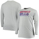 【公式グッズ】NFL ビルズ 長袖 Tシャツ(大きいサイズ) Fanatics/ファナティクス メンズ ヘザーグレイ (Mens B&T Practice LST)
