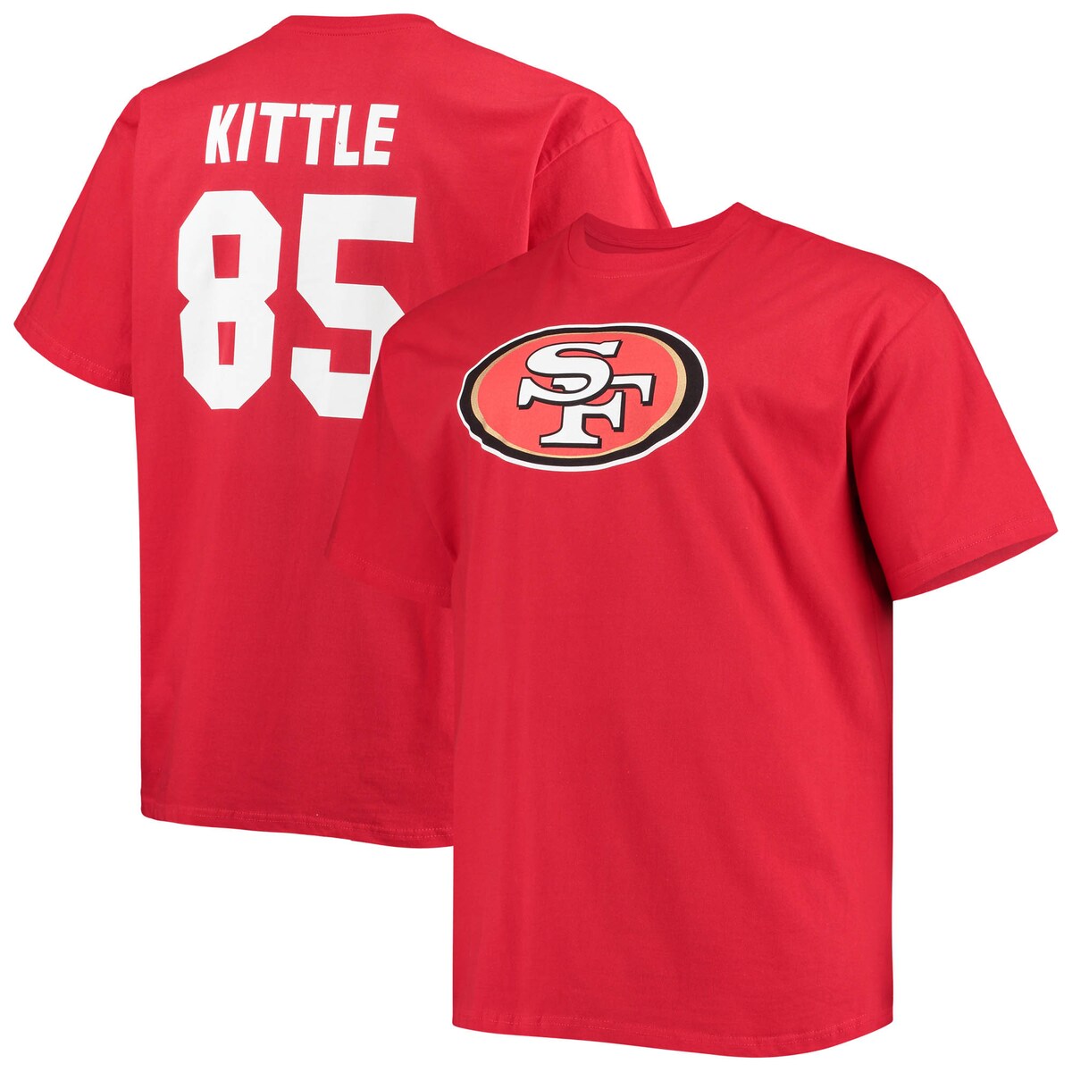 【公式グッズ】NFL 49ers ジョージ・キトル Tシャツ Fanatics（ファナティクス） メンズ スカーレット (Men's Big & Tall Player N&N SST)