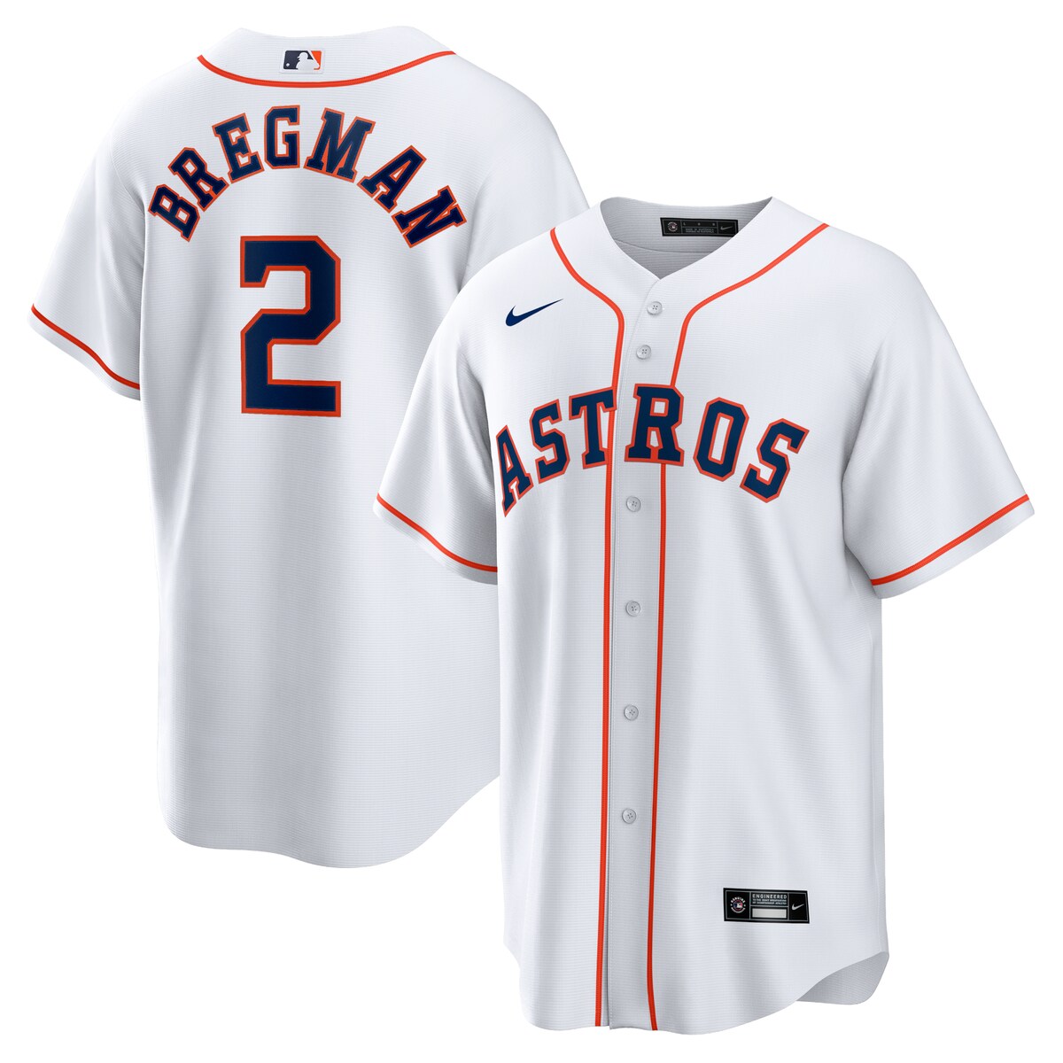 MLB アストロズ アレックス・ブレグマン レプリカ ユニフォーム Nike ナイキ メンズ ホワイト (Men's MLB Nike Official Replica Player Jersey)