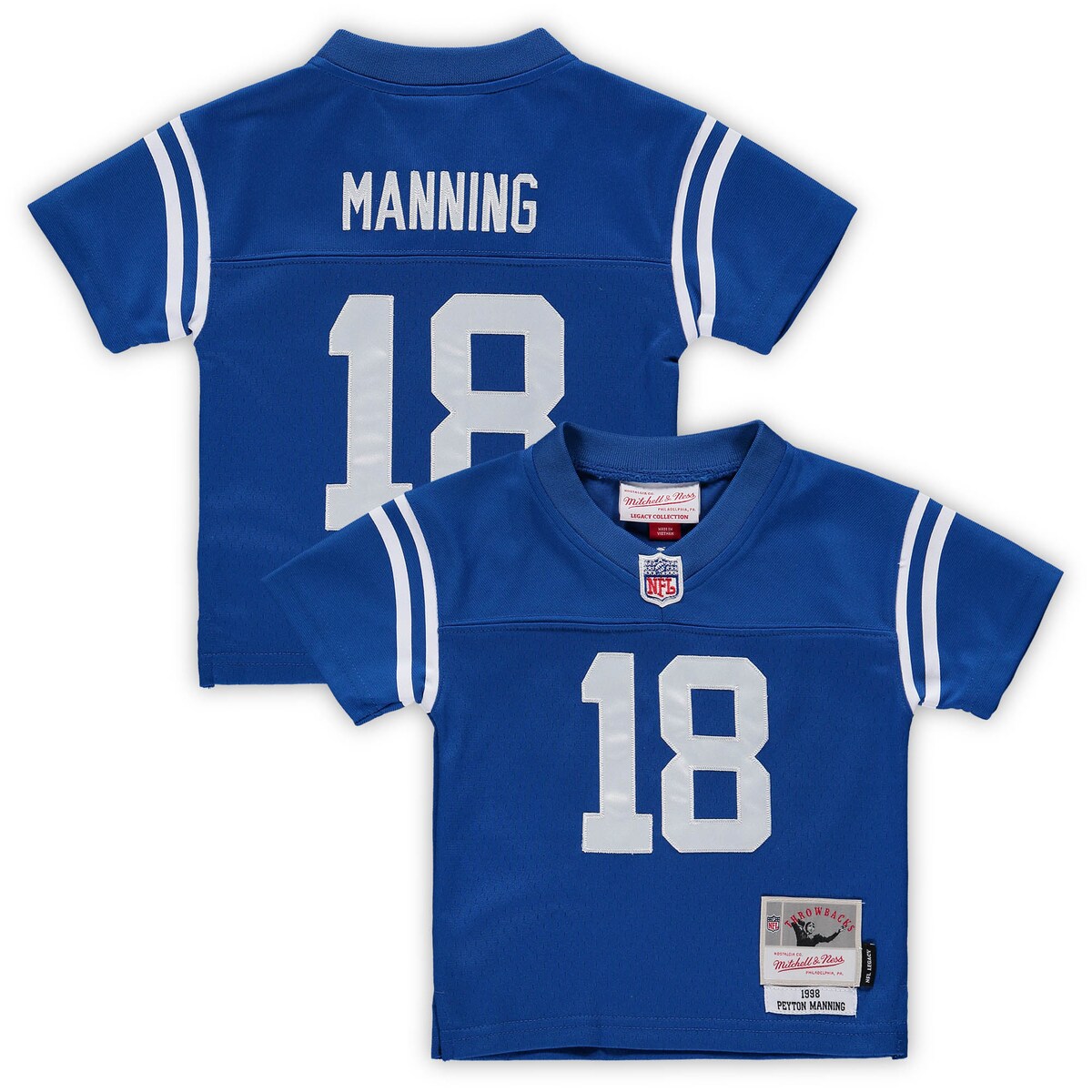 Welcome your new little Indianapolis Colts fan into the football family with this Peyton Manning 1998 Retired Legacy jer...