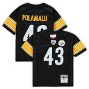 Welcome your new little Pittsburgh Steelers fan into the football family with this Troy Polamalu 2005 Retired Legacy jersey from Mitchell & Ness. The soft, breathable mesh material provides a nice breeze to keep them cool. Finished with a sleek Pittsburgh Steelers design, this player jersey gives your MVP in the making a fresh new look.Stitched tackle twill appliqueReplica Throwback JerseyMachine wash with garment inside out, tumble dry lowHeat-sealed stripesMaterial: 100% PolyesterOfficially licensedImportedWoven tag at bottom left hemBottom hem with side splitsBrand: Mitchell & NessShort sleevesMesh fabricSolid side panelsNFL patch sewn onto bottom front collar