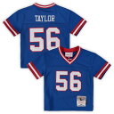 Help your little one remember Lawrence Taylor's great plays with this 1986 Retired Legacy jersey from Mitchell & Ness. It features classic New York Giants graphics to help your young fan look like they belong on the field, too. The mesh fabric ensures ultra-comfortable wear as the whole family cheers on the team.Brand: Mitchell & NessImportedMachine wash with garment inside out, tumble dry lowOfficially licensedWoven tag at bottom left hemStitched tackle twill appliqueV-neckMesh fabricBottom hem with side splitsNFL patch sewn onto bottom front collarShort sleevesHeat-sealed stripesMaterial: 100% Polyester