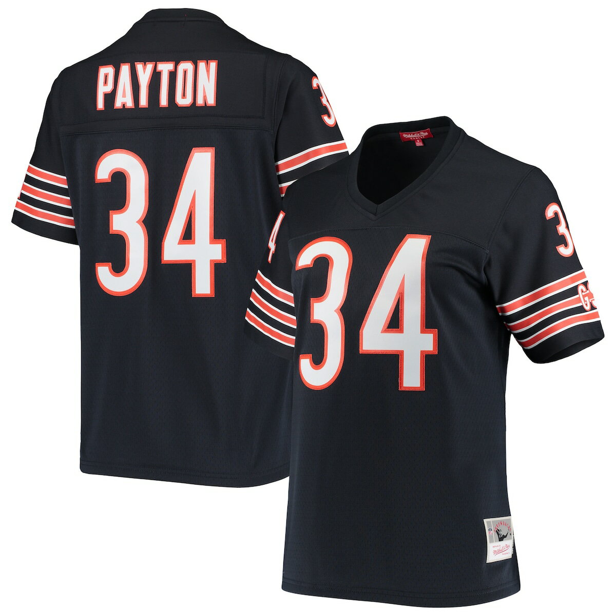 You're a massive Chicago Bears fan and love to flaunt it. Now you can show off your fandom when you get this Walter Payton Legacy replica jersey from Mitchell & Ness. It features distinctive throwback graphics on the chest and back, perfect for wearing on game day. By wearing this jersey, you'll be able to feel like you're reliving some of the great plays that Walter Payton accomplished to lead the Chicago Bears to glory.Woven jock tagReplica Throwback JerseyMaterial: 100% PolyesterMachine wash, line dryShort sleeveV-neckImportedBrand: Mitchell & NessOfficially licensedEmbroidered fabric applique