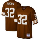 Showcase who your all-time favorite Cleveland Browns player is by sporting this Jim Brown 1963 Retired Player Replica jersey from Mitchell & Ness. It features authentic Cleveland Browns graphics that will leave a lasting impression on fellow fans. You'll remind everyone around you of the legendary Jim Brown.Stitched fabric applique with player year and nameMaterial: 100% PolyesterV-neckDroptail hem with side splitsMachine wash, tumble dry lowOfficially licensedReplica JerseyStitched tackle twill letters and numbersWoven tag at hemImportedStitched jock tag at bottom left hemBack neck taping - no irritating stitch on the back neckBrand: Mitchell & NessPulloverEmbroidered fabric appliqueShort sleeveMesh fabric