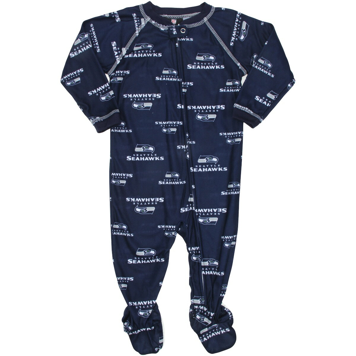 NFL シーホークス ワンジー Outerstuff（アウタースタッフ） ベビー ネイビー (Infant Raglan Full Zip Coverall)