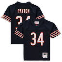 Gear up your young Chicago Bears fan with this Retired Legacy jersey from Mitchell & Ness. It features distinctive Walter Payton graphics, celebrating his legacy for years to come. The breezy mesh fabric keeps your little one comfortable and cool as they proudly rep Walter Payton.Officially licensedWoven tag at bottom left hemMaterial: 100% PolyesterSolid sleeves and upper yokeBrand: Mitchell & NessReplica Throwback JerseyScreen print stripesV-neckRib-knit collarShort sleevesImportedStitched tackle twill appliqueMesh fabricMachine wash with garment inside out, tumble dry lowBottom hem with side splits