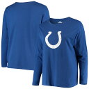 【公式グッズ】NFL コルツ 長袖 Tシャツ Fanatics(ファナティクス) レディース ロイヤル (Women's Plus Primary Logo LS Tee)