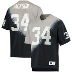 NFL レイダース ボー・ジャクソン Tシャツ Mitchell & Ness（ミッチェル＆ネス） メンズ ブラック (22 Men's Retired Player N&N Diagonal Tie Dye Top)