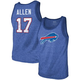 NFL ビルズ ジョシュ・アレン タンクトップ Majestic（マジェスティック） メンズ ロイヤル (Men's Distressed Player N&N Tank)