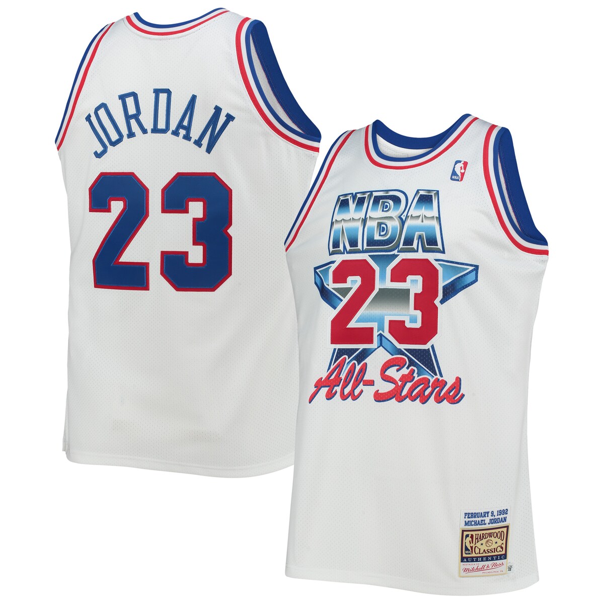 Pay tribute to your all-time favorite NBA star with this Eastern Conference Hardwood Classics 1992 All-Star Game Authentic jersey from Mitchell & Ness. Its throwback design is constructed to identical standards as the uniform Michael Jordan wore during his unforgettable performance in the game. This jersey's remarkably detailed graphics and high-quality stitching help bring back all those cherished memories of watching him lead the Eastern Conference.Machine wash, line dryAuthentic JerseyBrand: Mitchell & NessSide splits at hemMaterial: 100% PolyesterOfficially licensedSleevelessImportedTackle twill appliqueWoven jock tag at hemSublimated designCrew neck