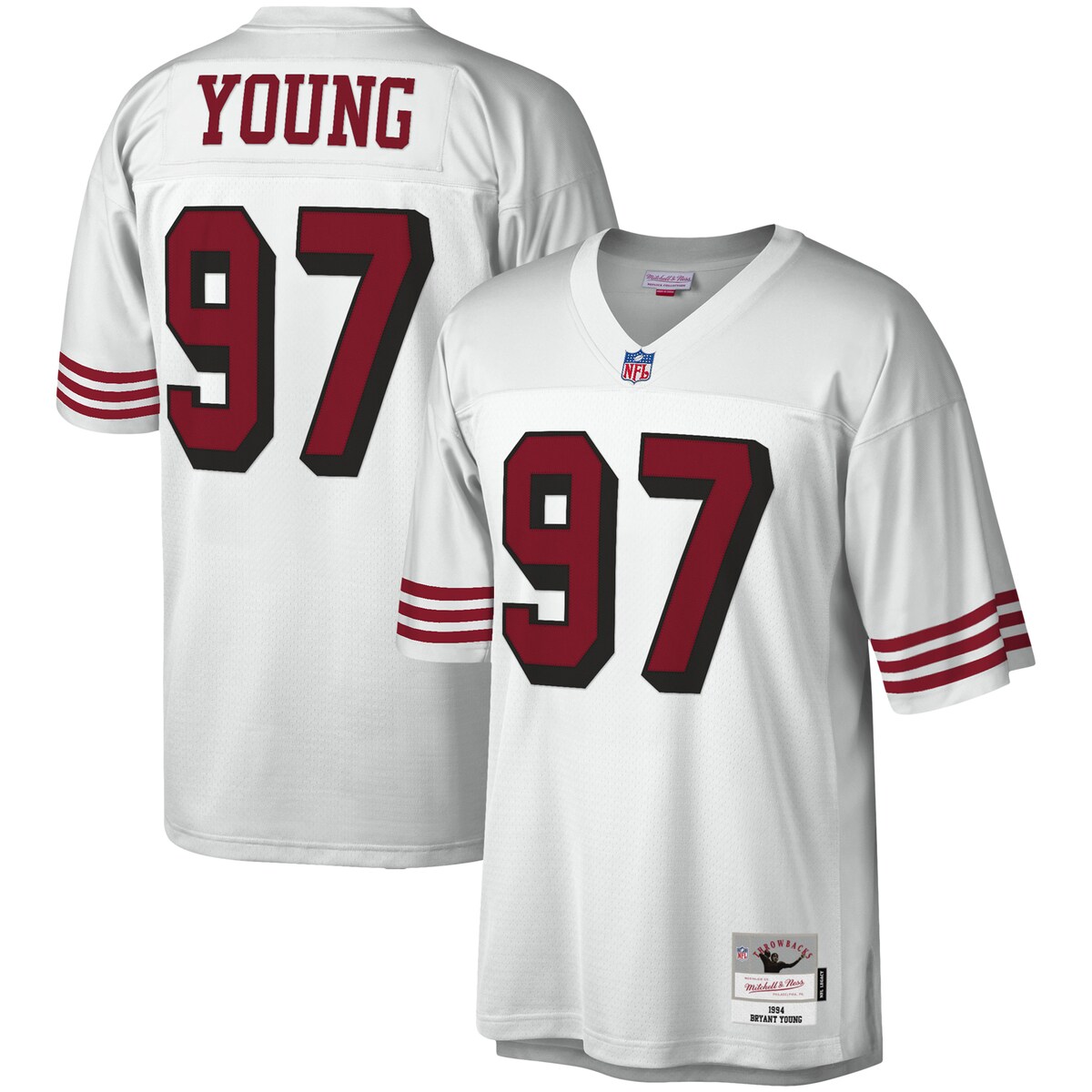 【公式グッズ】NFL 49ers ブライアント・ヤング レプリカ ユニフォーム Mitchell & Ness(ミッチェル&ネス) メンズ ホワイト (Men's MNC Legacy Replica Jersey)