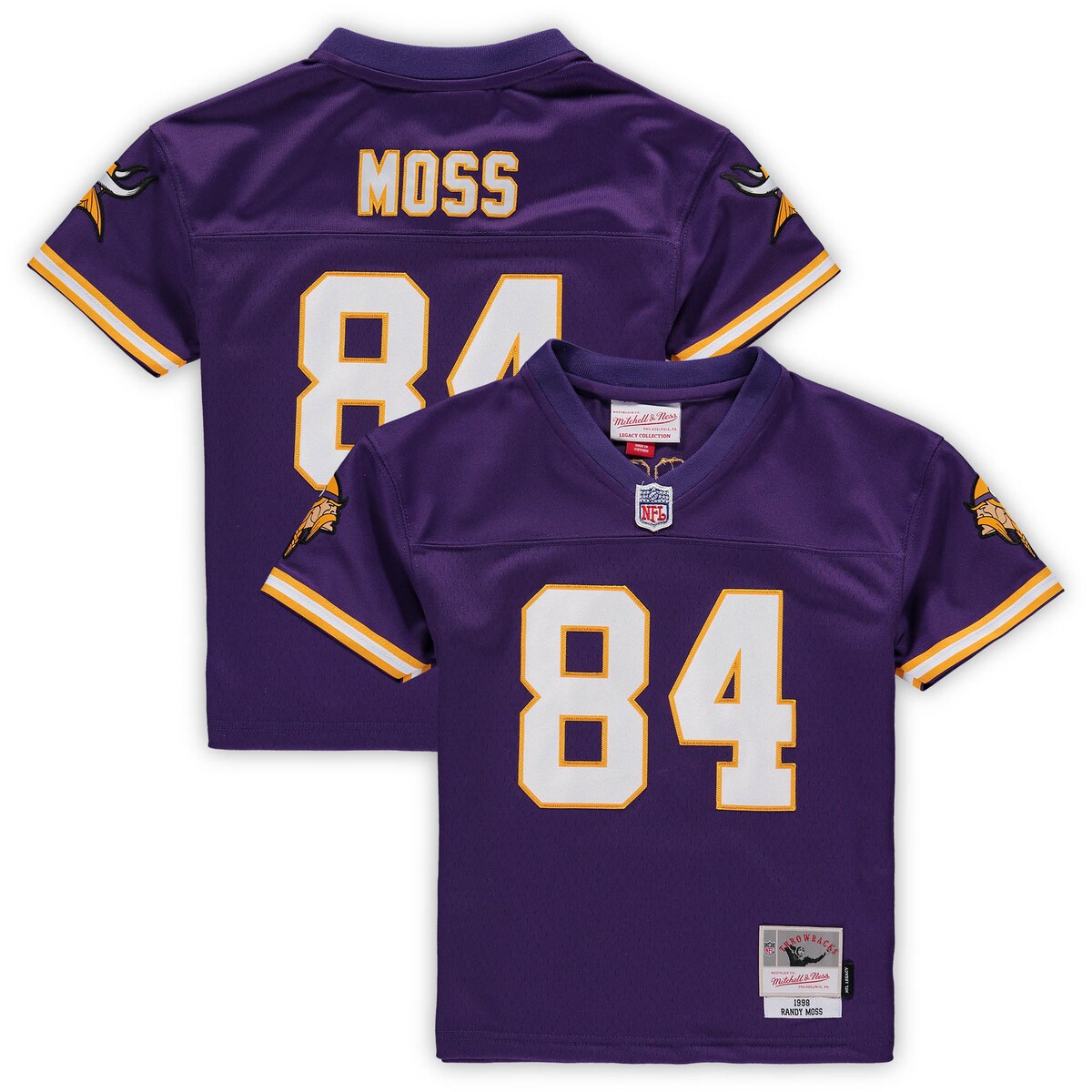 NFL バイキングス ランディ・モス ユニフォーム Mitchell & Ness（ミッチェル＆ネス） トドラー パープル (Juvenile MNC Retired Legacy Jersey 4-7)