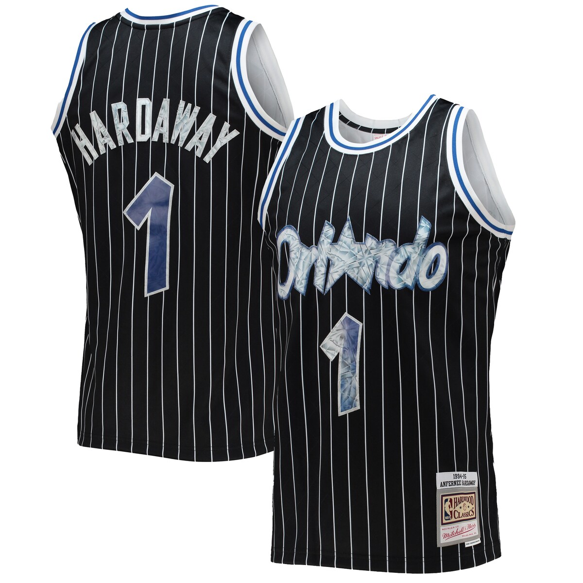 For the NBA's 75th anniversary, throw it back to one of the stars of the Orlando Magic with this 1996/97 Penny Hardaway Hardwood Classics Diamond Swingman jersey from Mitchell & Ness. It features faux diamond details for the league's big milestone and that old-school design Penny Hardaway used to wear back in the day. This authentic piece of gear is a great way to mesh past and present as you get fired up for game day.Swingman ThrowbackOfficially licensedMaterial: 100% PolyesterStitched designWoven jock tag at hemStraight hemline with side splitsImportedStitched holographic applique with faux diamond patternMachine wash, line dryBrand: Mitchell & NessSleeveless