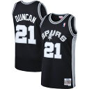 NBA スパーズ ティム・ダンカン ユニフォーム Mitchell & Ness（ミッチェル＆ネス） メンズ ブラック (Profile MNC Men's Big and Tall HWC Swingman Jerseys)