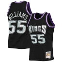 For the NBA's 75th anniversary, throw it back to one of the stars of the Sacramento Kings with this Jason Williams Hardwood Classics Diamond Swingman jersey from Mitchell & Ness. It features faux diamond details for the league's big milestone and that old-school design Jason Williams used to wear back in the day. This authentic piece of gear is a great way to mesh past and present as you get fired up for game day.Side splits at hemSwingman ThrowbackOfficially licensedSleevelessStitched designBrand: Mitchell & NessMachine wash, line dryImportedWoven jock tag at hemMaterial: 100% PolyesterStitched tackle twill applique with holographic details