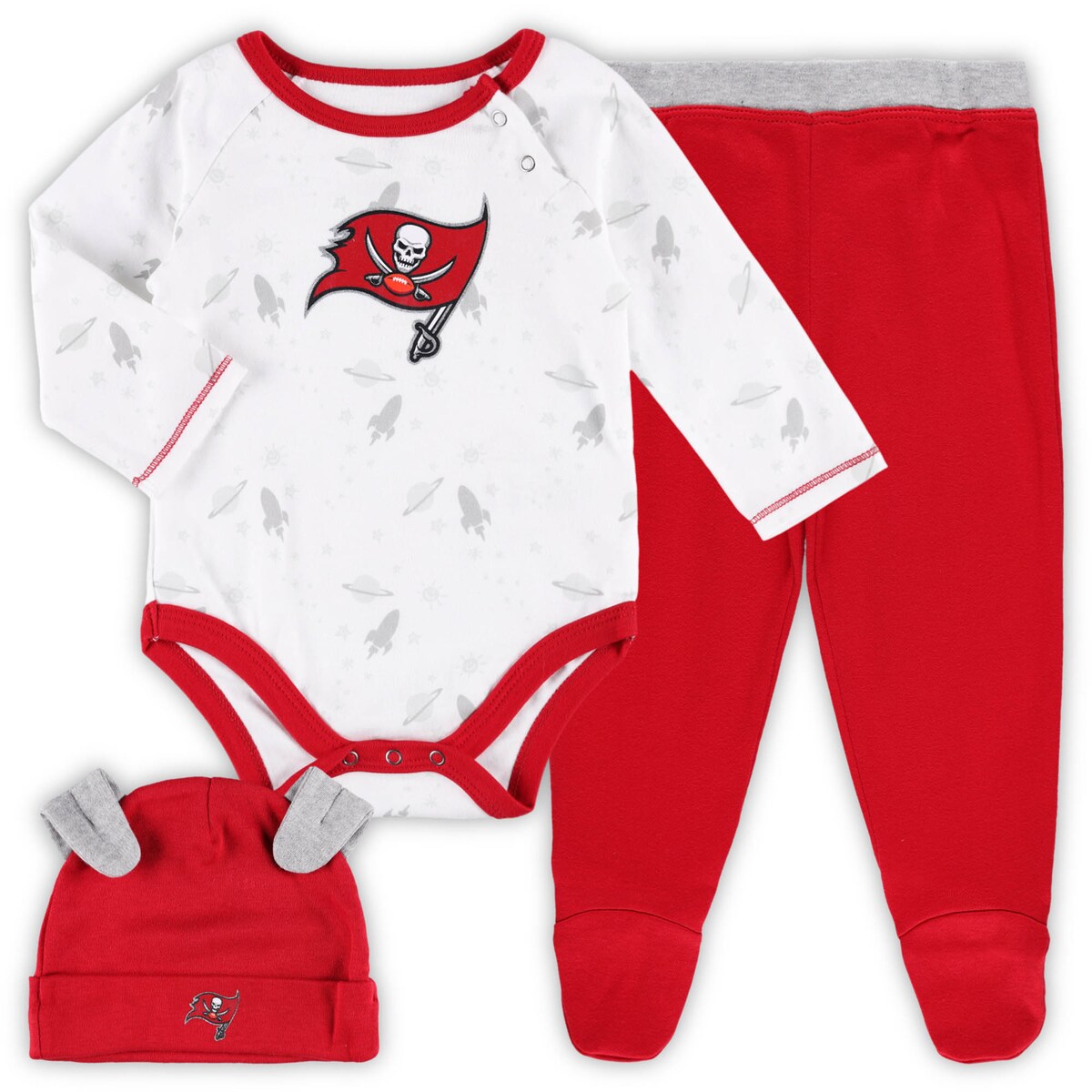 NFL バッカニアーズ ロンパースセット Outerstuff（アウタースタッフ） ベビー ホワイト (22 Newborn Dream Team Creeper Pant & Hat Set)