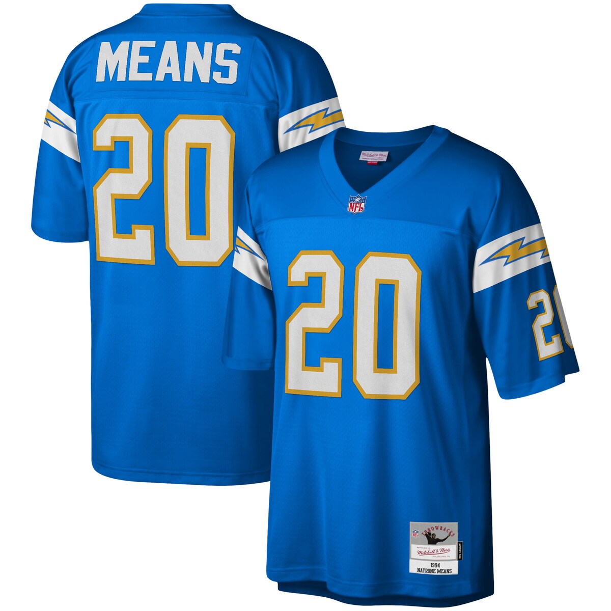 NFL チャージャーズ ナトローン・ミーンズ レプリカ ユニフォーム Mitchell & Ness（ミッチェル＆ネス） メンズ パウダーブルー (Men's..