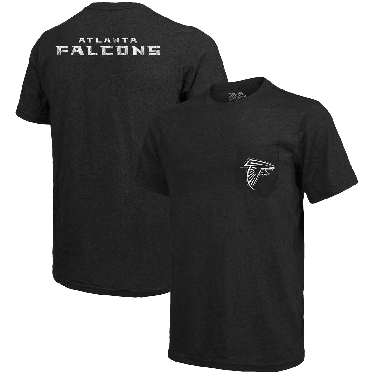 NFL ファルコンズ Tシャツ Majestic（マジェスティック） メンズ ヘザーブラック (19 Mens Triblend Pocket SST)