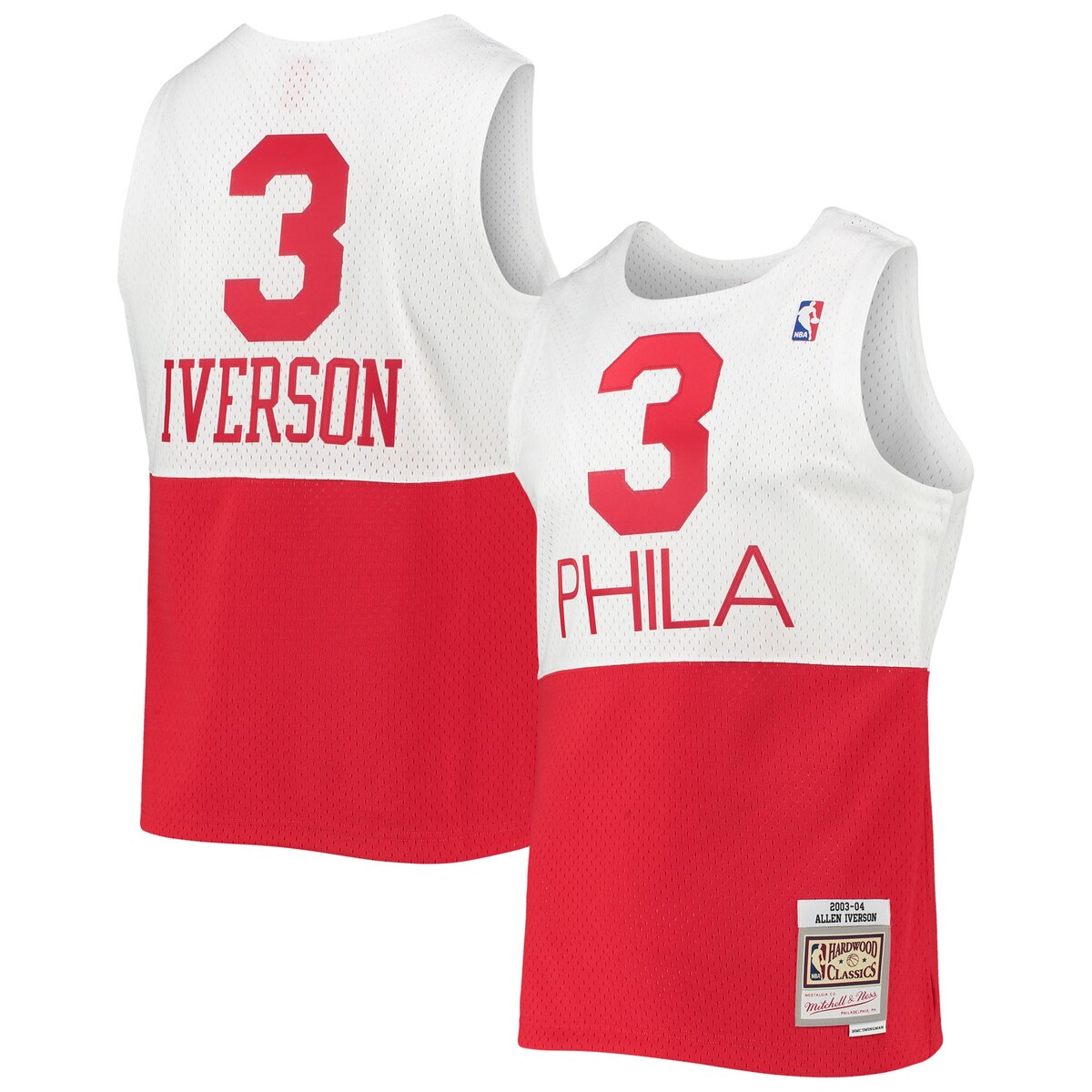 【公式グッズ】NBA 76ers アレン・アイバーソン ユニフォーム Mitchell & Ness/ミッチェル＆ネス メンズ ホワイト (MNC NBA HWC Mens Swingman Jersey)