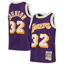 【公式グッズ】NBA レイカーズ マジック・ジョンソン ユニフォーム Mitchell & Ness(ミッチェル&ネス) キッズ パープル (MNC HWC Y...