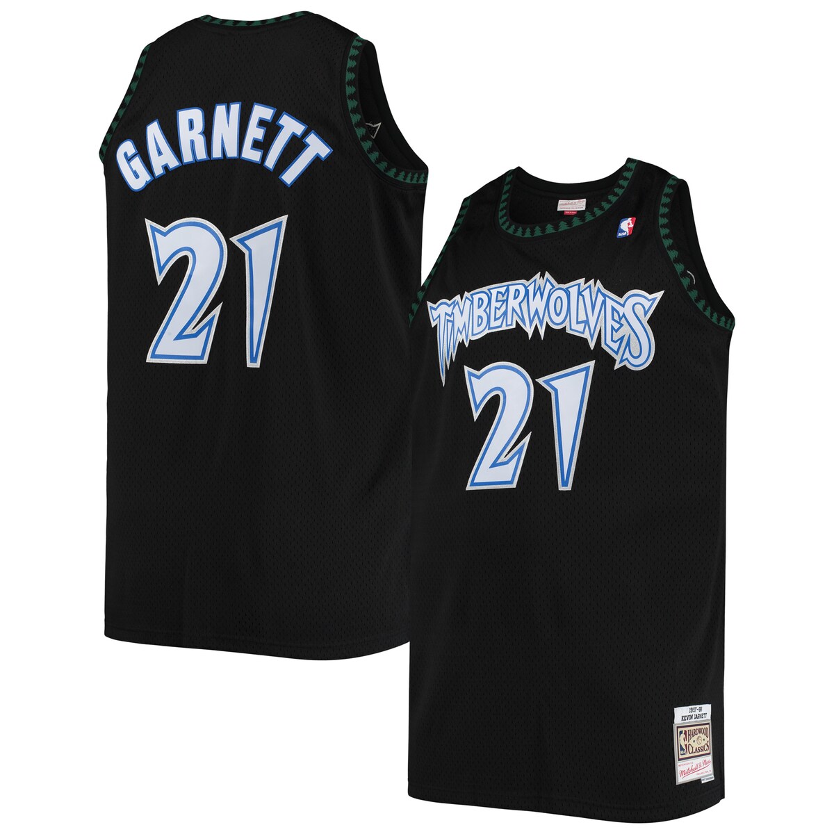 NBA ティンバーウルブズ ケビン・ガーネット ユニフォーム Mitchell & Ness（ミッチェル＆ネス） メンズ ブラック (Profile MNC Men's Big and Tall HWC Swingman Jerseys)