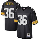 You're a massive Pittsburgh Steelers fan and also loved watching Jerome Bettis play. Now you can show off your fandom for both when you get this Jerome Bettis Pittsburgh Steelers Legacy replica jersey from Mitchell & Ness. It features distinctive throwback Pittsburgh Steelers graphics on the chest and back, perfect for wearing at a home game. By wearing this jersey, you'll be able to feel like you're reliving some of the great plays that Jerome Bettis accomplished to lead the Pittsburgh Steelers to glory.V-neckMesh fabricOfficially licensedFabric applique sewn onMaterial: 100% PolyesterImportedWoven tags at bottom hemSublimated rib-knit sleeve insertsReplicaSide splits at waist hemEmbroidered twill graphicsShort sleevesMachine wash, line dryEmbroidered NFL Shield at collarBrand: Mitchell & Ness