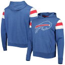 This Buffalo Bills Premier Nico pullover hoodie from '47 features distressed graphics that make an epic, vintage style choice on game day. This midweight hoodie features fleece lining and a front pouch pocket that provides extra warmth when the temperature drops. Finished off with contrasting colors at the shoulder, this Buffalo Bills pullover is sure to be a favorite in any collection.Long sleeveMaterial: 60% Cotton/40% PolyesterBrand: '47Officially licensedImportedFleece liningFront pouch pocketFlat lock stitchingPulloverHoodedHeathered fabricHood without drawstringMidweightPulloverMachine wash, tumble dry low