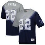 NFL カウボーイズ エミット・スミス Tシャツ Mitchell & Ness（ミッチェル＆ネス） メンズ ネイビー (22 Men's Retired Player N&N Diagonal Tie Dye Top)