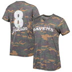 NFL レイブンズ ラマー・ジャクソン Tシャツ Majestic（マジェスティック） レディース カモフラ (Women's Camo Boyfriend N&N Top)