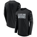 【公式グッズ】NFL ブラウンズ 長袖 Tシャツ Fanatics(ファナティクス) メンズ ブラック (22 NFL Men's Fanatics Branded Square Off Blackout LST)