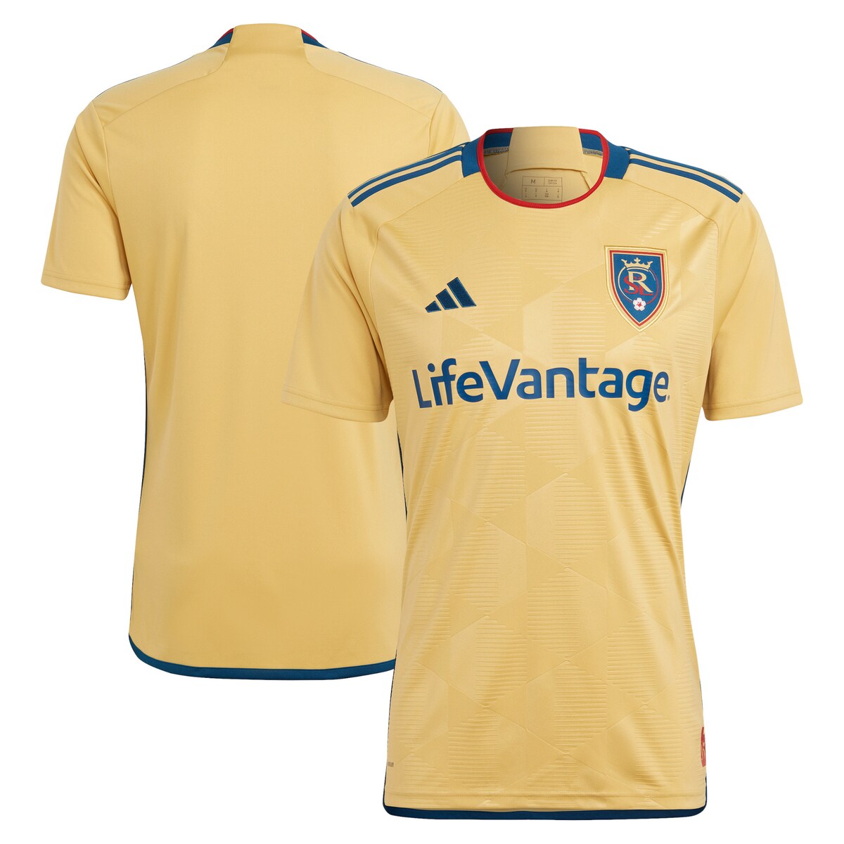 Look and feel like the real deal when you add this 2023 The Beehive State Kit Replica Jersey to your Real Salt Lake collection. A modern twist on the cult classic 2010 uniform, this kit is a complete representation of the people that make up the great state of Utah, a.k.a., the Beehive State. This adidas gear features AEROREADY technology and ventilated, mesh panels that work together to keep you dry and comfortable all game long. Its exciting Real Salt Lake graphics will motivate you to cheer on your favorite team as they take the pitch.Replica JerseyAEROREADY technology absorbs moisture and makes you feel dryJersey Color Style: SecondaryMachine wash, tumble dry lowVentilated mesh panel insertsEmbroidered adidas logo on right chestTagless collar for added comfortSewn on embroidered team crest on left chestImportedHeat-sealed sponsor logo on chestOfficially licensedMaterial: 100% PolyesterBrand: adidasBackneck taping - no irritating stitch on the back