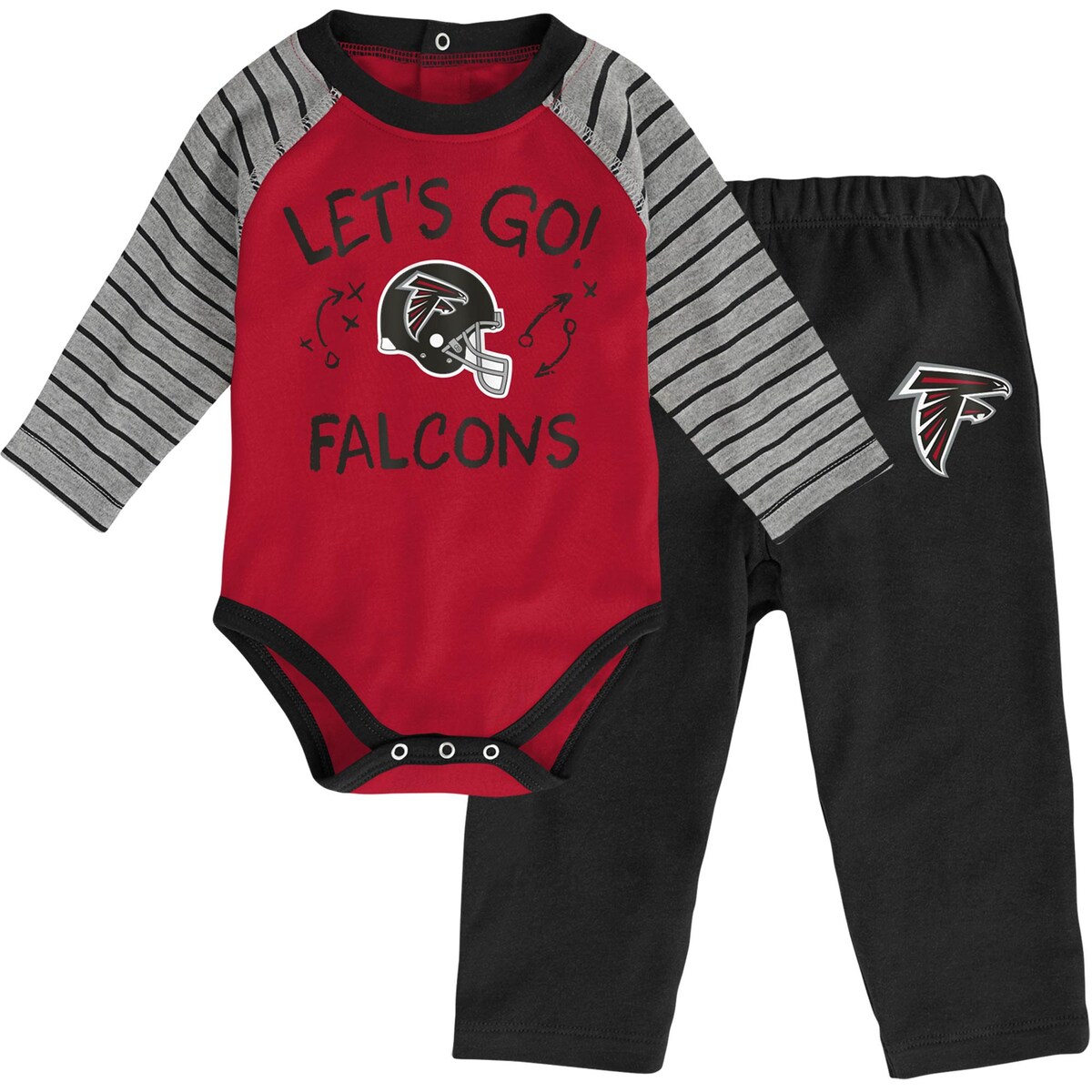 NFL ファルコンズ ロンパース Outerstuff（アウタースタッフ） ベビー レッド (20 Infant Touchdown LS Creeper & Pant Set)