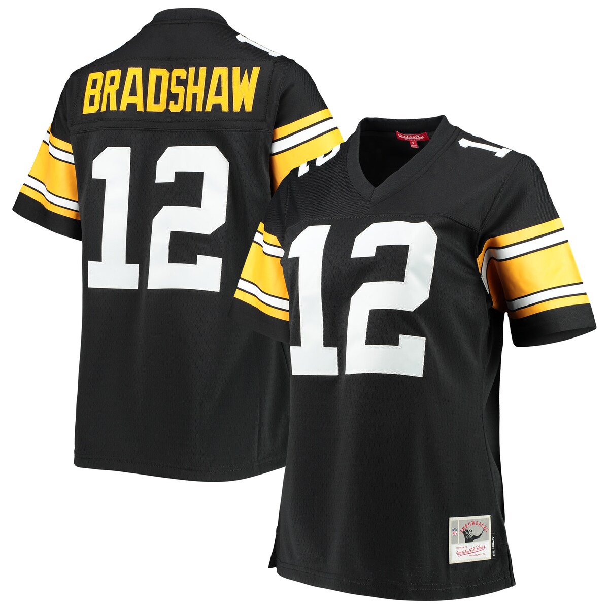NFL スティーラーズ テリー・ブラッドショー レプリカ ユニフォーム Mitchell & Ness(ミッチェル&ネス) レディース ブラック (Women's MNC Legacy Replica Jersey)