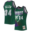 For the NBA's 75th anniversary, throw it back to one of the stars of the Milwaukee Bucks with this Ray Allen Hardwood Classics Diamond Swingman jersey from Mitchell & Ness. It features faux diamond details for the league's big milestone and that old-school design Ray Allen used to wear back in the day. This authentic piece of gear is a great way to mesh past and present as you get fired up for game day.Officially licensedBrand: Mitchell & NessStitched designMachine wash, line drySwingman ThrowbackStitched holographic applique with faux diamond patternImportedWoven jock tag at hemMaterial: 100% PolyesterStraight hemline with side splitsSleeveless