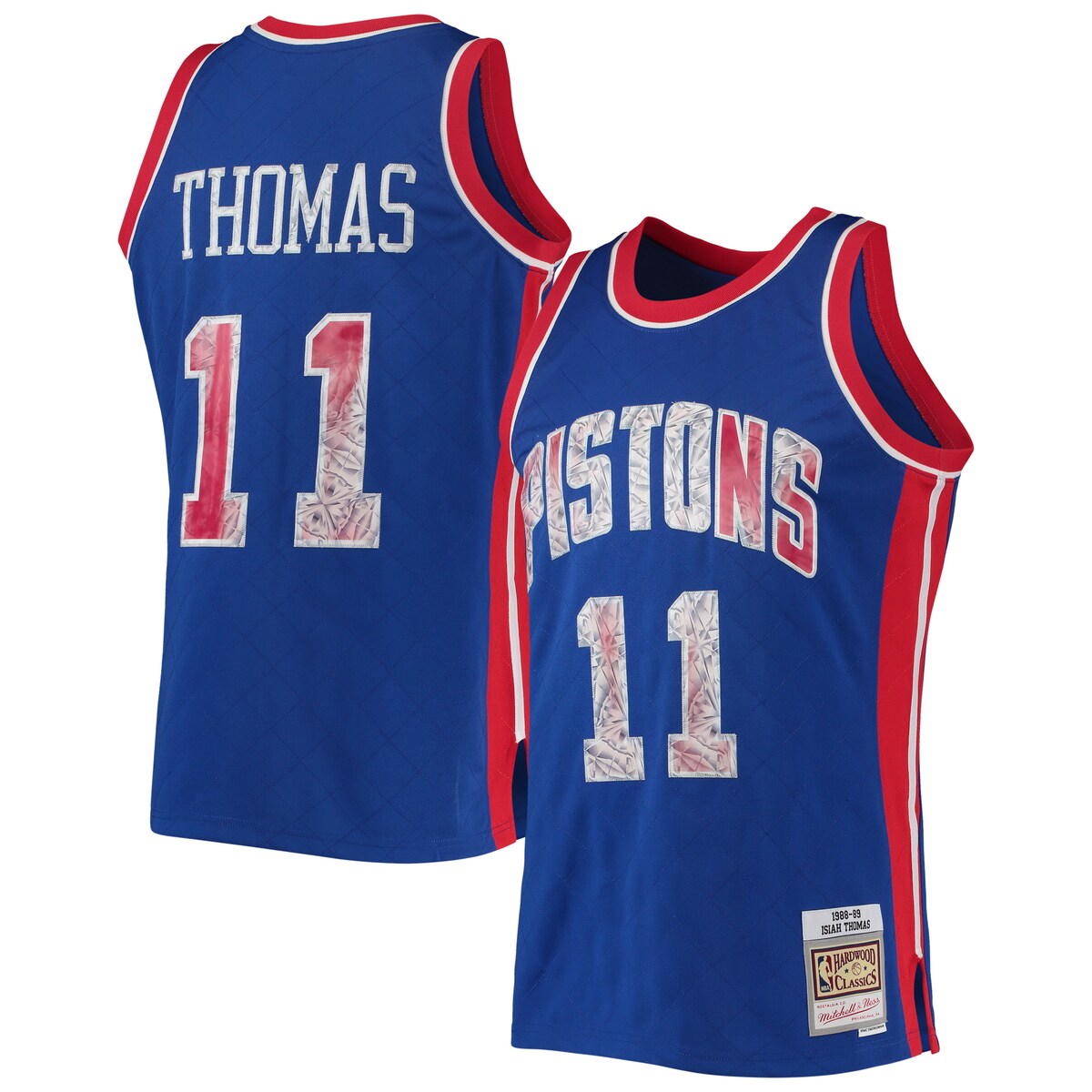 For the NBA's 75th anniversary, throw it back to one of the stars of the Detroit Pistons with this Isiah Thomas Hardwood Classics Diamond Swingman jersey from Mitchell & Ness. It features faux diamond details for the league's big milestone and that old-school design Isiah Thomas used to wear back in the day. This authentic piece of gear is a great way to mesh past and present as you get fired up for game day.Stitched designOfficially licensedSwingman ThrowbackMachine wash, line dryImportedStitched holographic applique with faux diamond patternBrand: Mitchell & NessMaterial: 100% PolyesterWoven jock tag at hemStraight hemline with side splitsSleeveless
