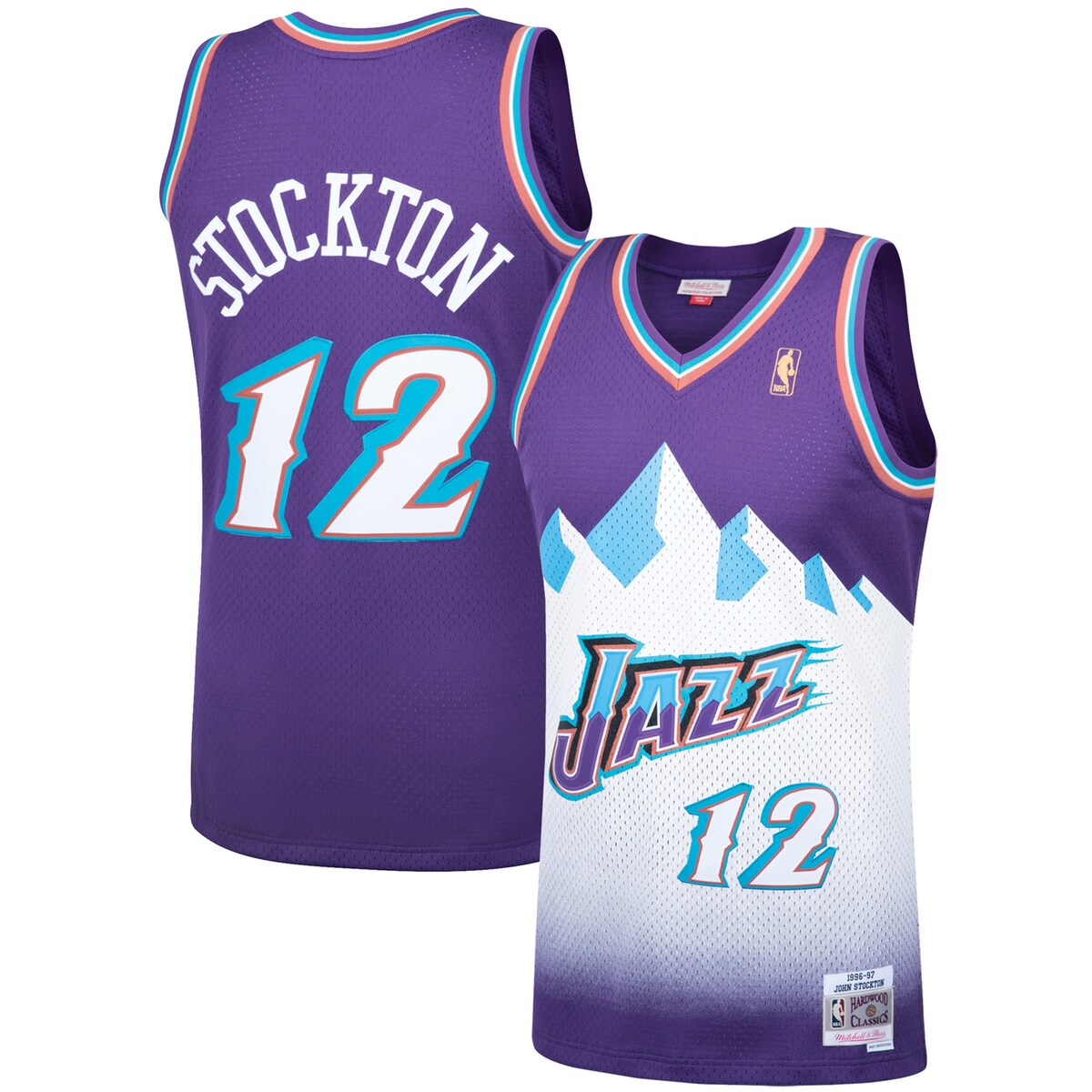 You will always take the time to honor one of the best to wear your favorite team's uniform. Before the next Utah Jazz game tips off, pay homage to the franchise's storied past while also recognizing one of its all-time brightest stars with this John Stockton Hardwood Classics Swingman jersey from Mitchell & Ness. Its throwback-inspired design and player-specific graphics are sure to remind fellow fans of all their favorite Utah Jazz moments, both past and present.Machine wash, line dryBrand: Mitchell & NessOfficially licensedHeat-sealed fabric appliqueMaterial: 100% PolyesterSide splits at bottom hemSide trim with sublimated stripesSleevelessTackle twill graphicsWoven jock tag, bottom left hemImportedBack neck tapingSwingman Throwback