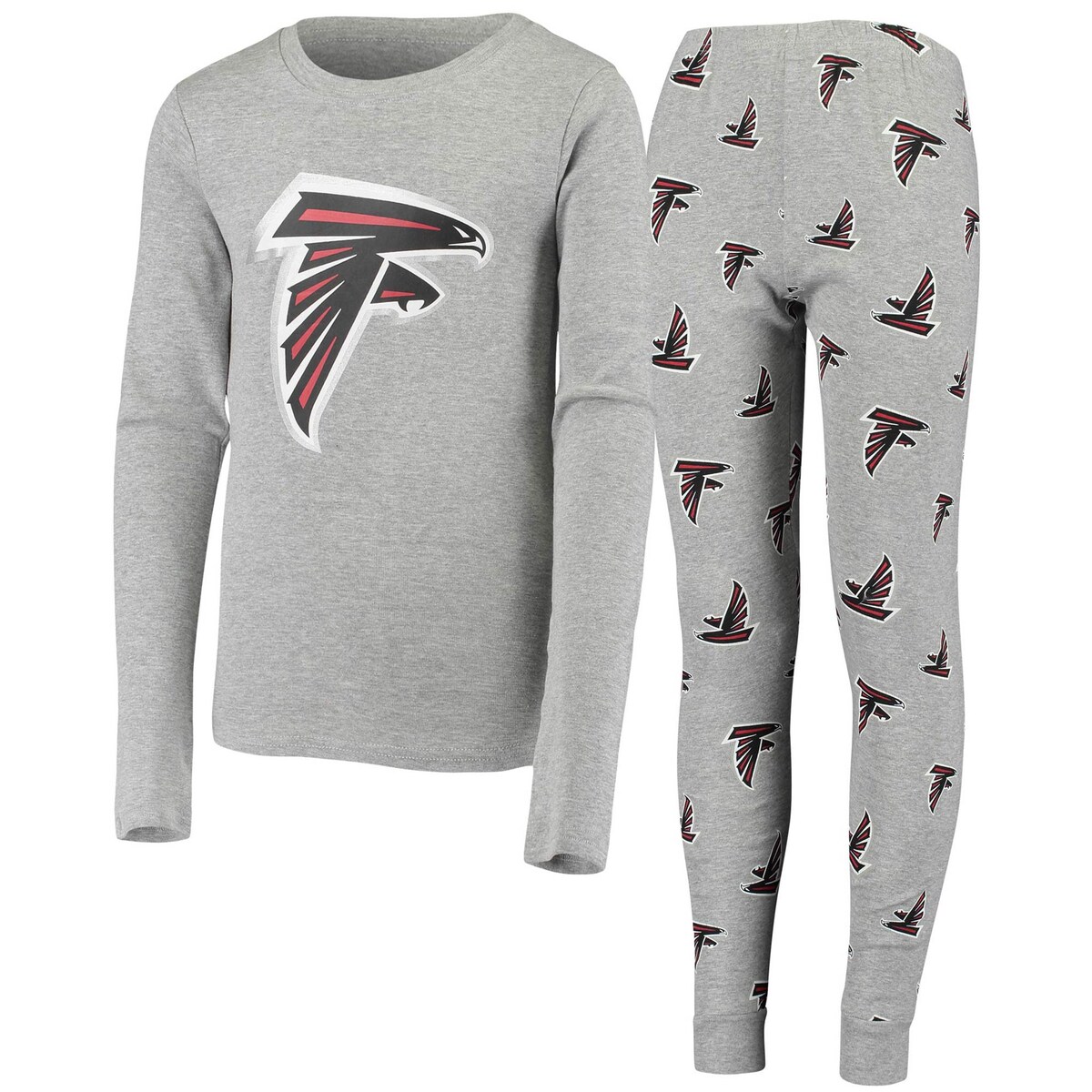 NFL ファルコンズ パジャマ Outerstuff（アウタースタッフ） キッズ グレイ (Youth LS Tee & Pant Sleep Set)