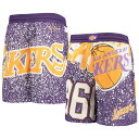 NBA レイカーズ カジュアル ショーツ Mitchell & Ness（ミッチェル＆ネス） キッズ パープル (Youth MNC HWC Jumbotron Sublimated Shorts)