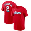 MLB マーリンズ ジャズ チソルム Tシャツ Nike ナイキ メンズ レッド (Men 039 s Nike City Connect Name Number T-Shirt)