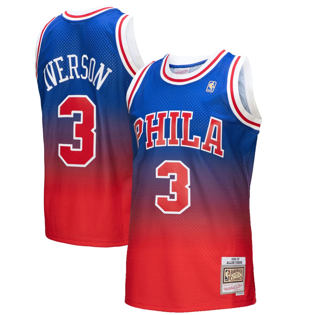 NBA 76ers アレン・アイバーソン ユニフォーム Mitchell & Ness（ミッチェル＆ネス） メンズ レッド (MNC MEN'S NBA FADEAWAY SWINGMAN JERSEY)