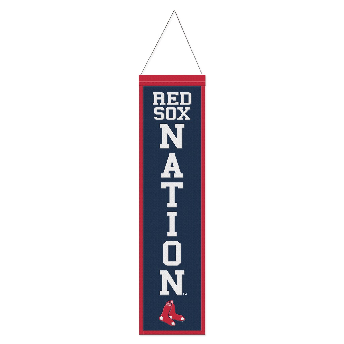 Display your Boston Red Sox fandom tastefully by adding this WinCraft Wool Banner. Featuring the team's slogan and vibrant graphics, this banner lets everyone know who you rep every game day. The ready-to-hang feature makes it quick and easy to place wherever you feel the Boston Red Sox vibes are needed.Measures approx. 8'' x 32''Embroidered fabric appliquesOfficially licensedBrand: WinCraftSingle-sided designMaterial: 100% WoolReady to hangImportedWipe clean with a damp clothEmbroidered graphics