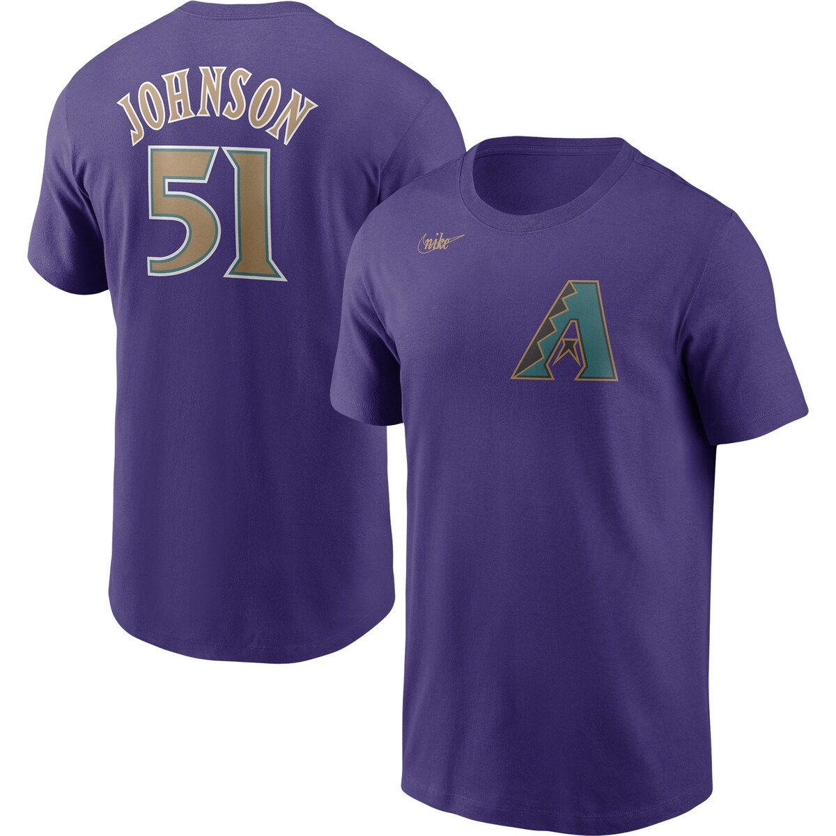 MLB ダイヤモンドバックス ランディ・ジョンソン Tシャツ Nike ナイキ メンズ パープル (Nike Men's MLB Cooperstown NNT)